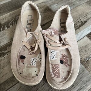 Hey Dude Beige Dog Patterned shoes